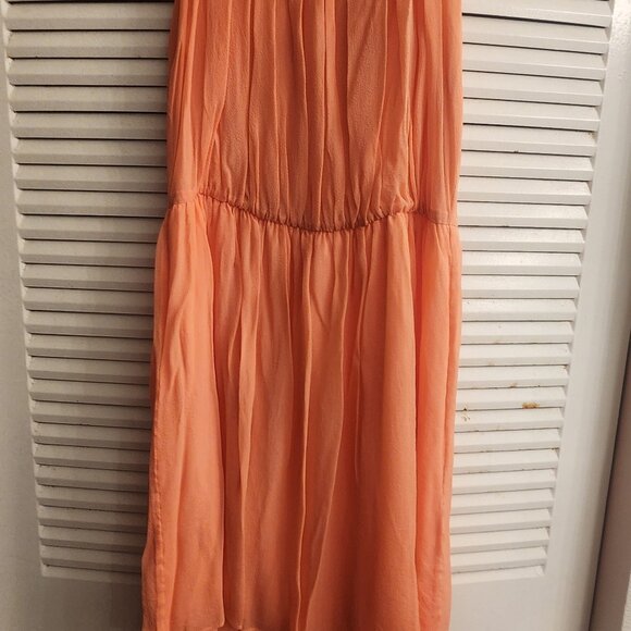 Alice + Olivia Coral Pink %100 Silk dress - Picture 4 of 5